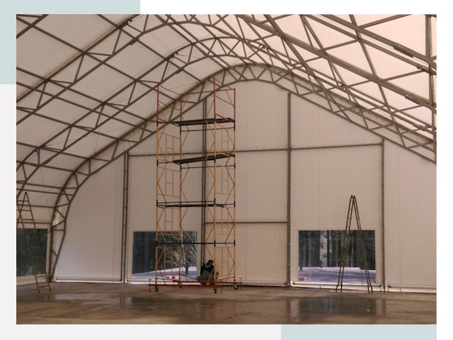 Шатровые ангары в Мичуринске